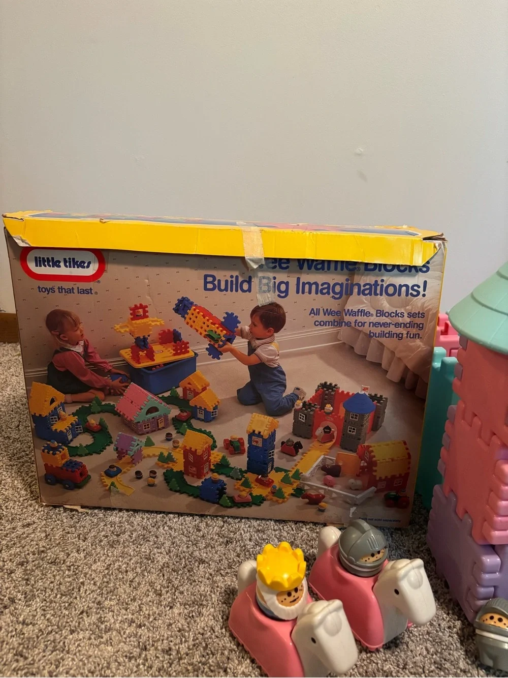 Vintage Rare Set Wee Waffle Storybook Castle - Pastel Pink, Purple & Blue
